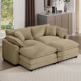 Modern Oversized Modular Cushion Sofa With Ottoman, Low Back, Deep Seating Sofa Set - Furniture Home Direct