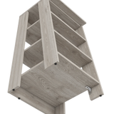 Ladder Bookcase Modern Four-Tier Wood Shelving Light Gray - Furniture Home Direct