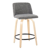 Toriano - Contemporary, Fixed Height Counter Stool With Swivel And Round Footrest (Set of 2) - Furniture Home Direct