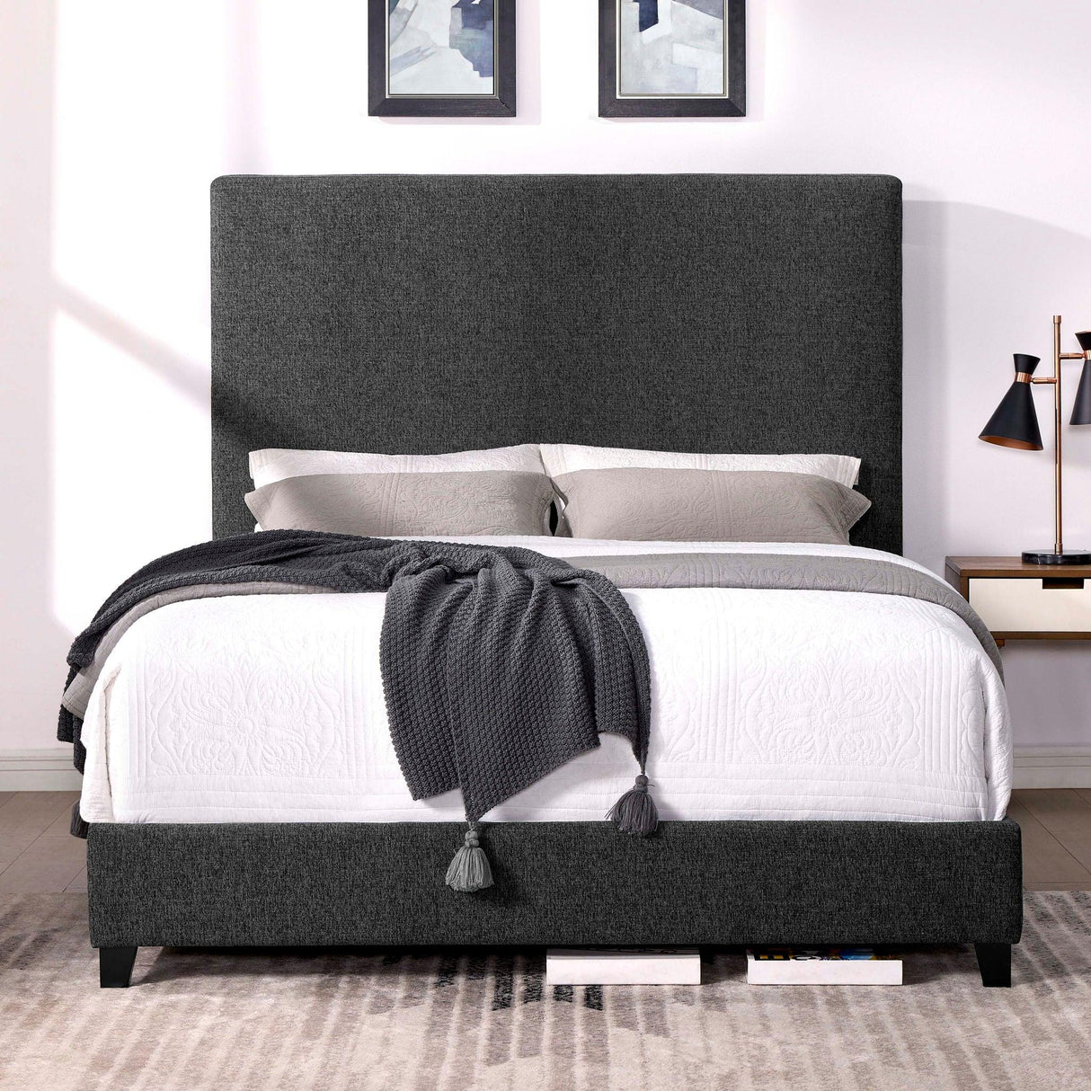 Upholstered Platform Bed - Furniture Home Direct