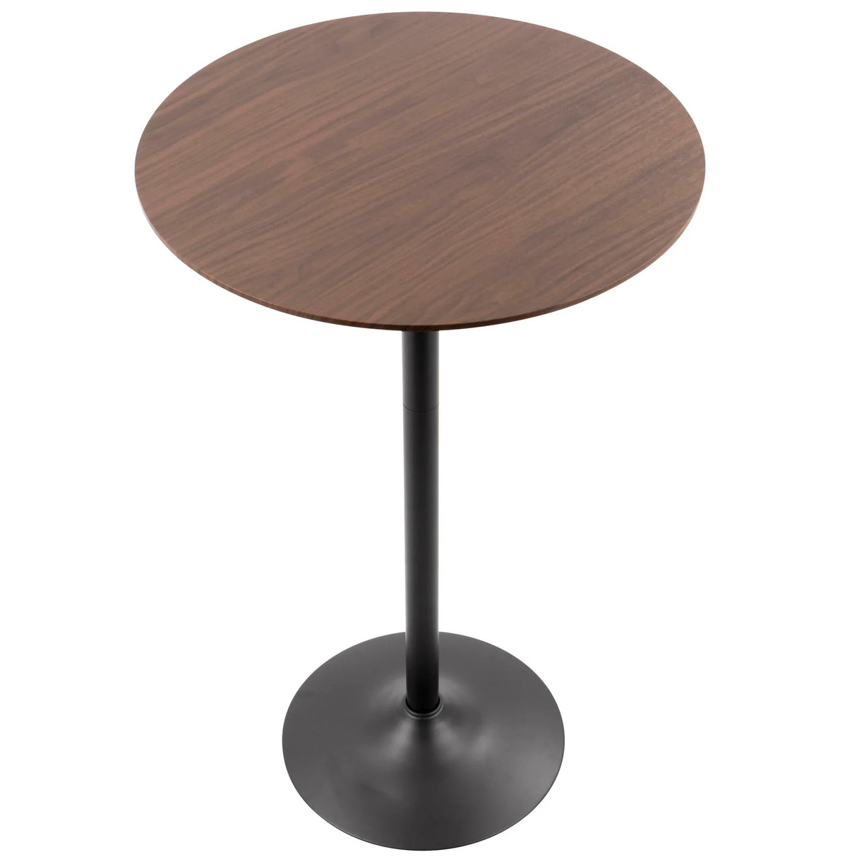 Pebble - Mid-Century Modern Adjustable Dining Or Bar Table - Walnut / Black - Furniture Home Direct