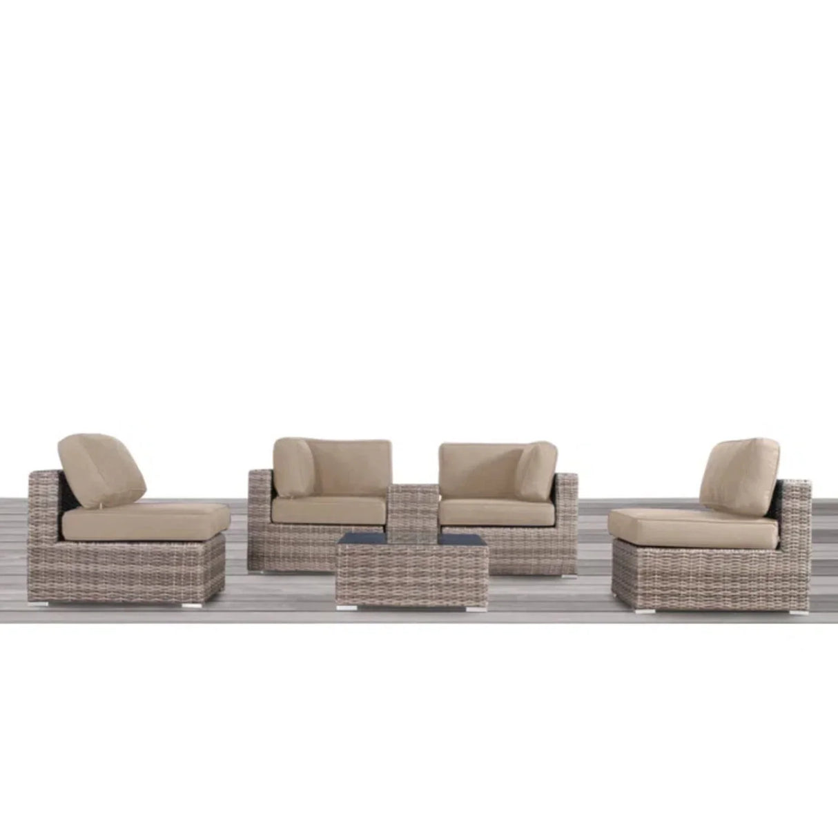 Outdoor Wicker Seating Group With Cushions - Furniture Home Direct