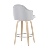 Ahoy - Mid Century Modern Fixed Height Counter Stool With Round Footrest (Set of 2) - Furniture Home Direct