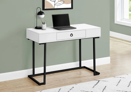 Computer Desk For Home Office, Glossy, Storage Drawer - Furniture Home Direct