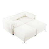 Chenille Loveseat with 2 Ottomans - Furniture Home Direct