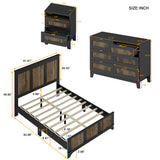 Queen Bed Set With Dresser And Two Nightstands Black - Furniture Home Direct