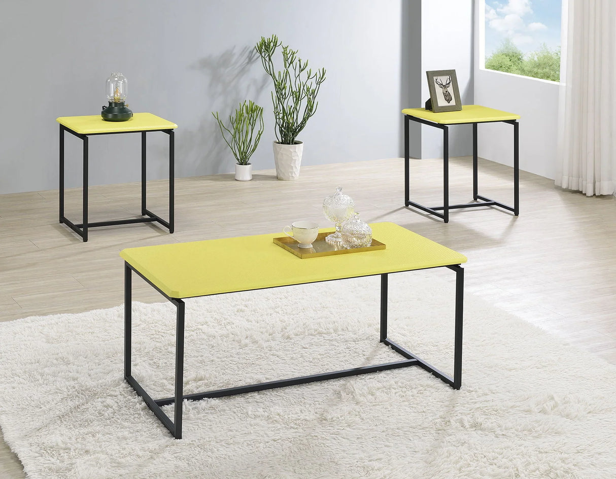 GT - 3 Piece Carbon Fiber Wrap Coffee Table And End Table (Set of 3) - Furniture Home Direct