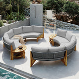 6 - Person Outdoor Sectional with Cushions and Coffee Table - Furniture Home Direct