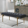 Aria - Upholstered Gold Accent Bench - Furniture Home Direct