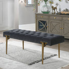 Aria - Upholstered Gold Accent Bench - Furniture Home Direct