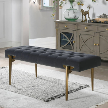 Aria - Upholstered Gold Accent Bench - Furniture Home Direct