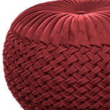 Grafton - Handcrafted Velvet Round Pouf - Furniture Home Direct