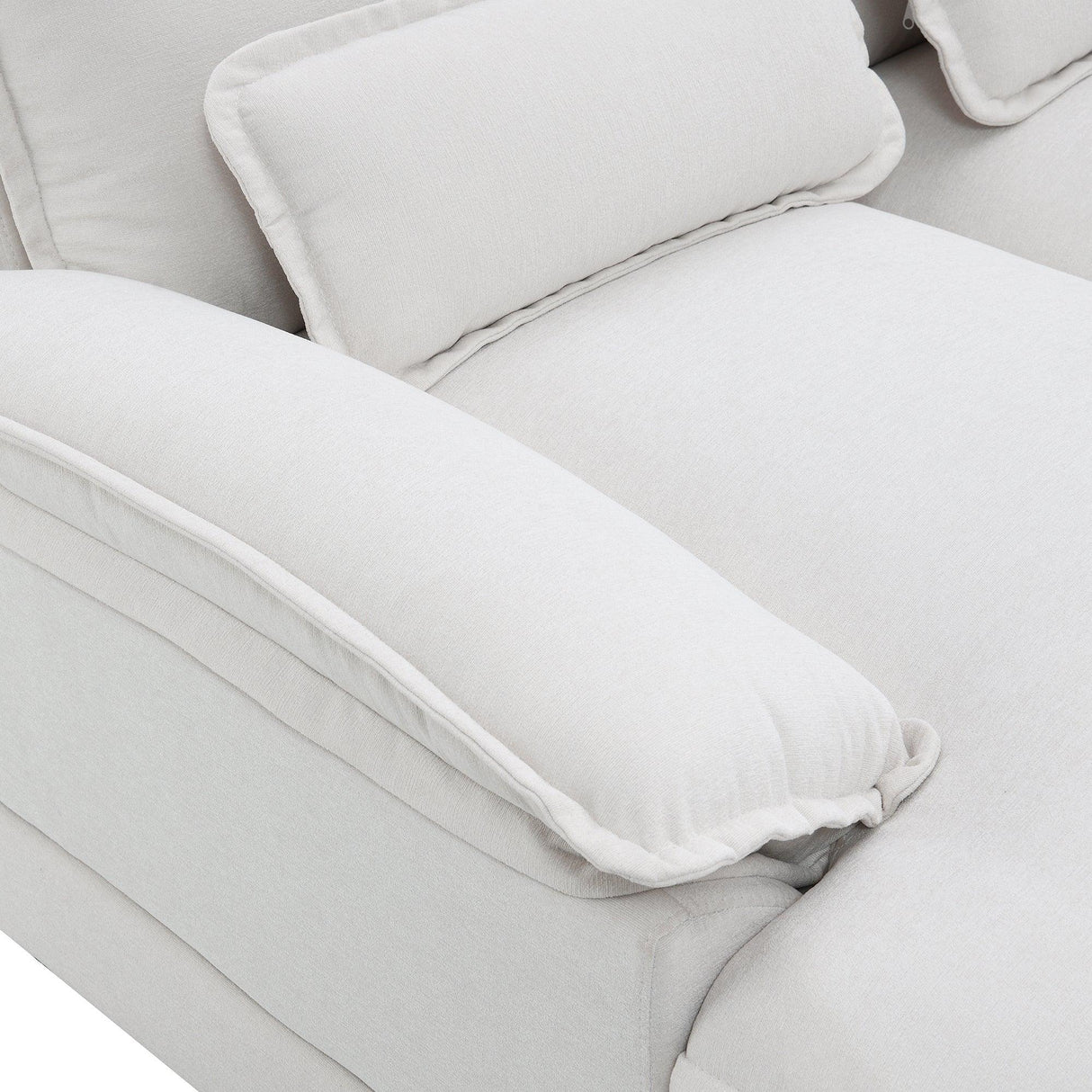 Sectional Sofa Modern U Shaped Chenille Seats 6 White - Furniture Home Direct