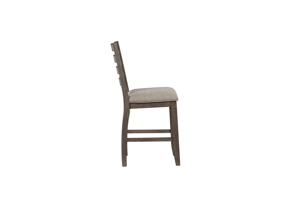 Counter Side Dining Stool With Ladder Back (Set of 2) - Gray - Furniture Home Direct