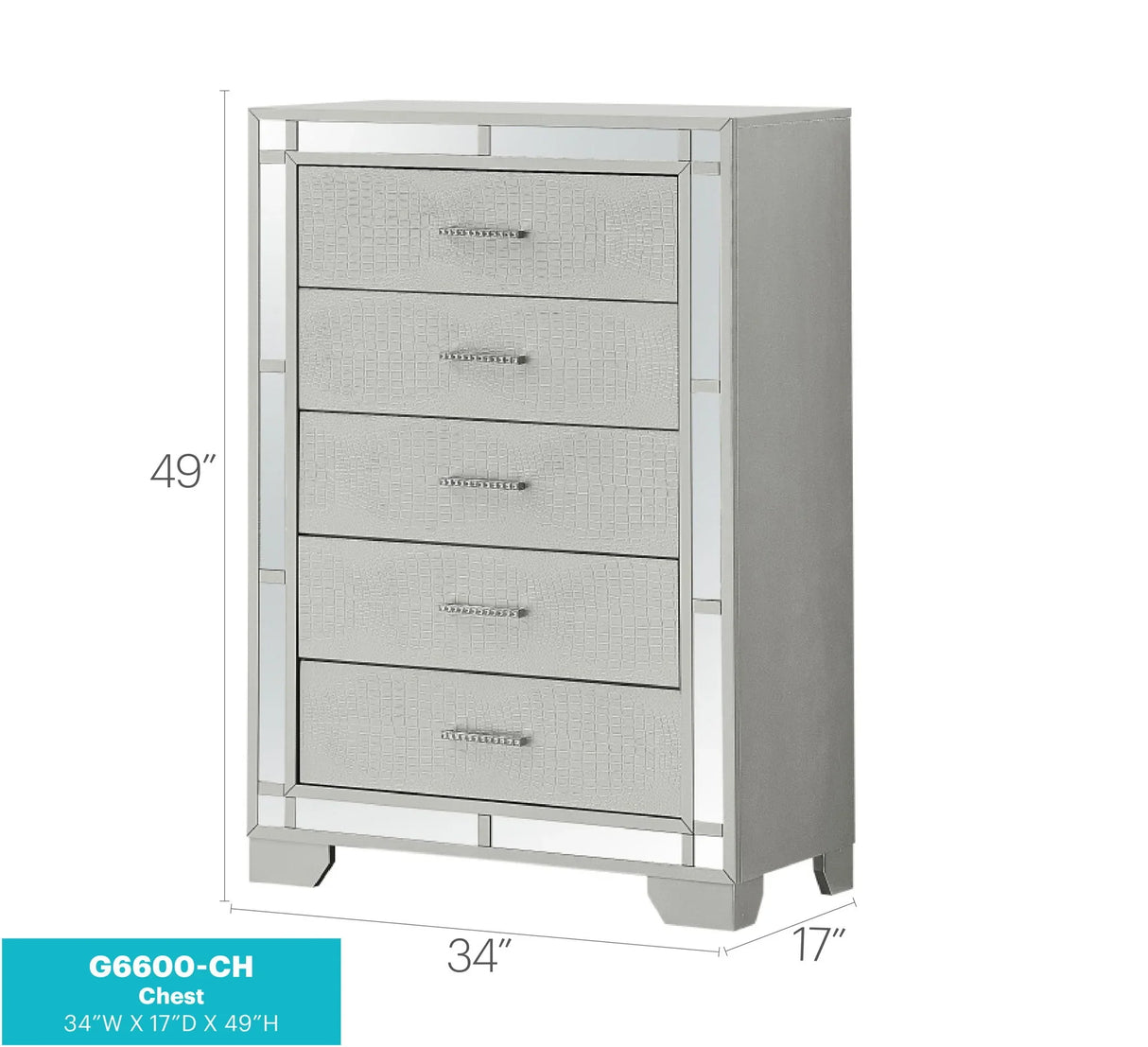 Madison - Chest - Silver Champagne - Furniture Home Direct