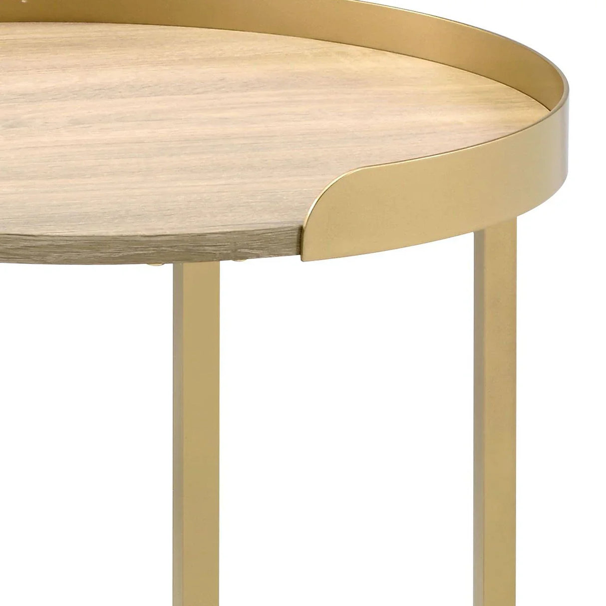Mithea - End Table - Oak / Gold - Furniture Home Direct