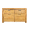 6 Drawer Dresser - Natural Wood / Brown - Furniture Home Direct