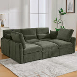 Modern Modular U-Shaped Sofa Bed With Movable Ottoman, USB Ports, Phone Holder - Furniture Home Direct