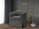 Tucker - Woven Fabric Swivel Barrel Chair - Furniture Home Direct