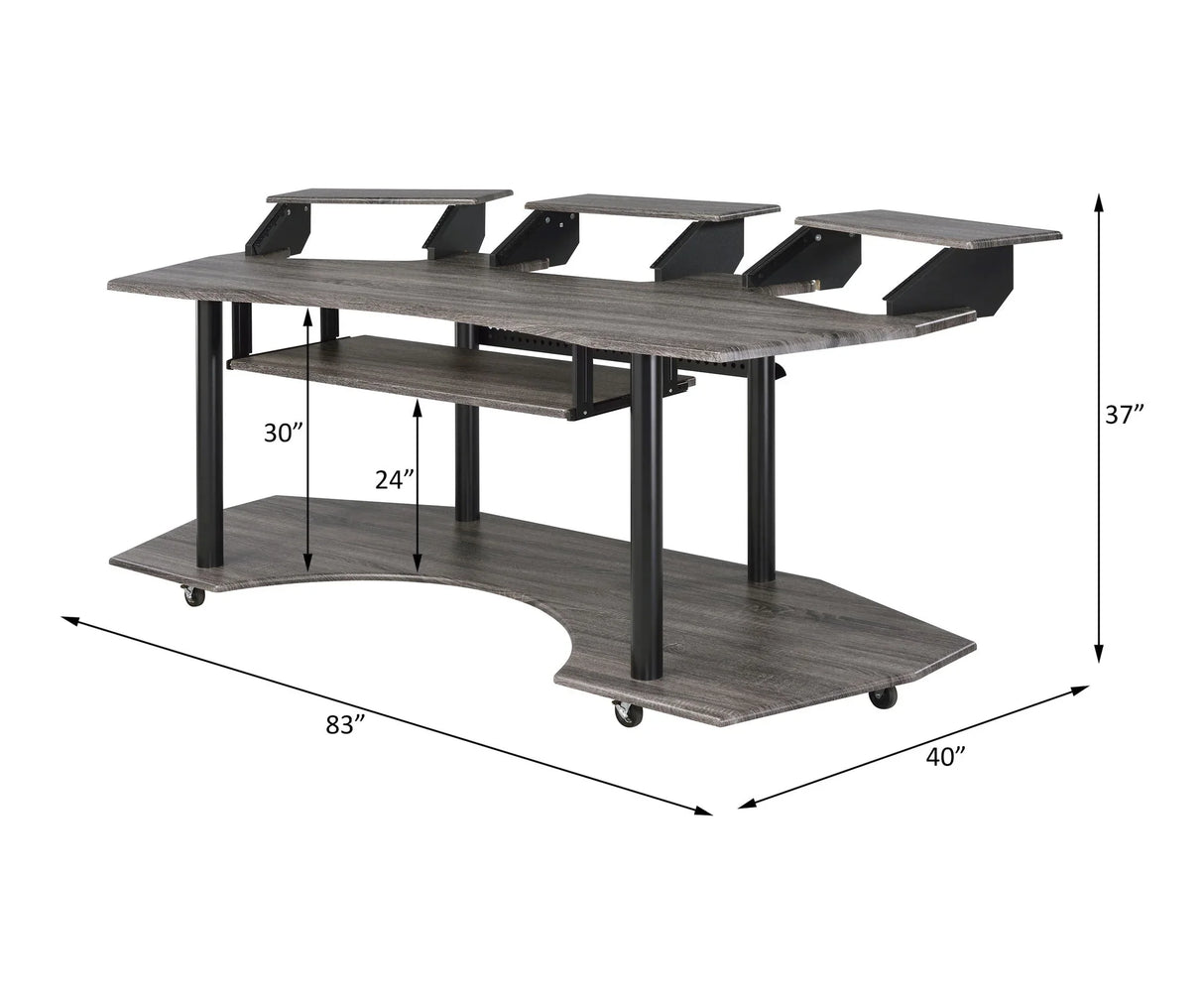 Eleazar - Music Recording Studio Desk - Wood - Furniture Home Direct