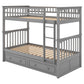 Twin Over Twin Bunk Bed With Drawers, Convertible Beds - Furniture Home Direct
