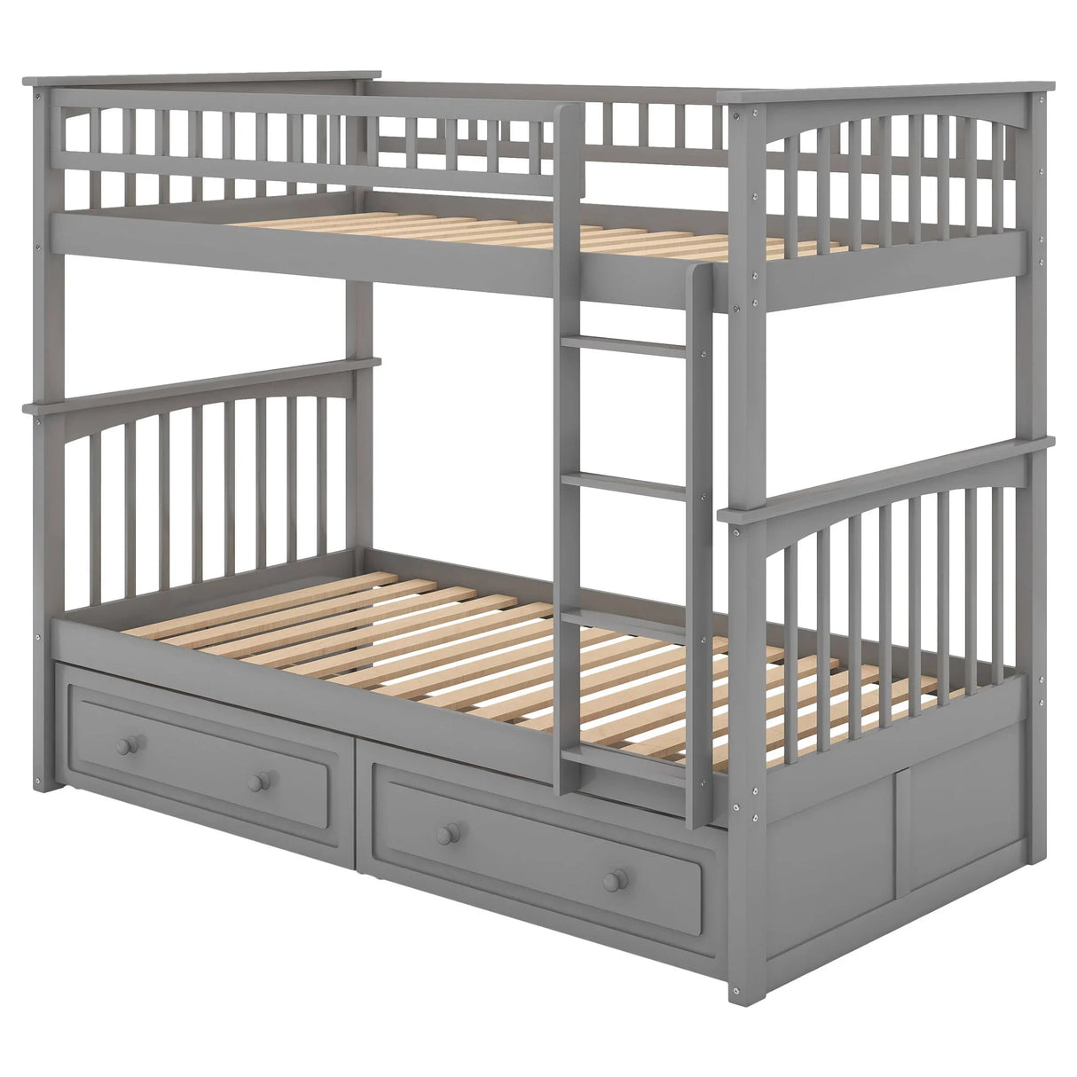 Twin Over Twin Bunk Bed With Drawers, Convertible Beds - Furniture Home Direct