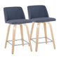 Toriano - Contemporary Fixed Height Counter Stool With Swivel With Square Footrest (Set of 2) - Furniture Home Direct