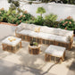 Outdoor Patio Furniture, All-Weather Rattan Sectional Sofa Set With Thick Cushions And Pillows, Freely Combined Conversation Sets For Garden, Backyard, Balcony - Furniture Home Direct