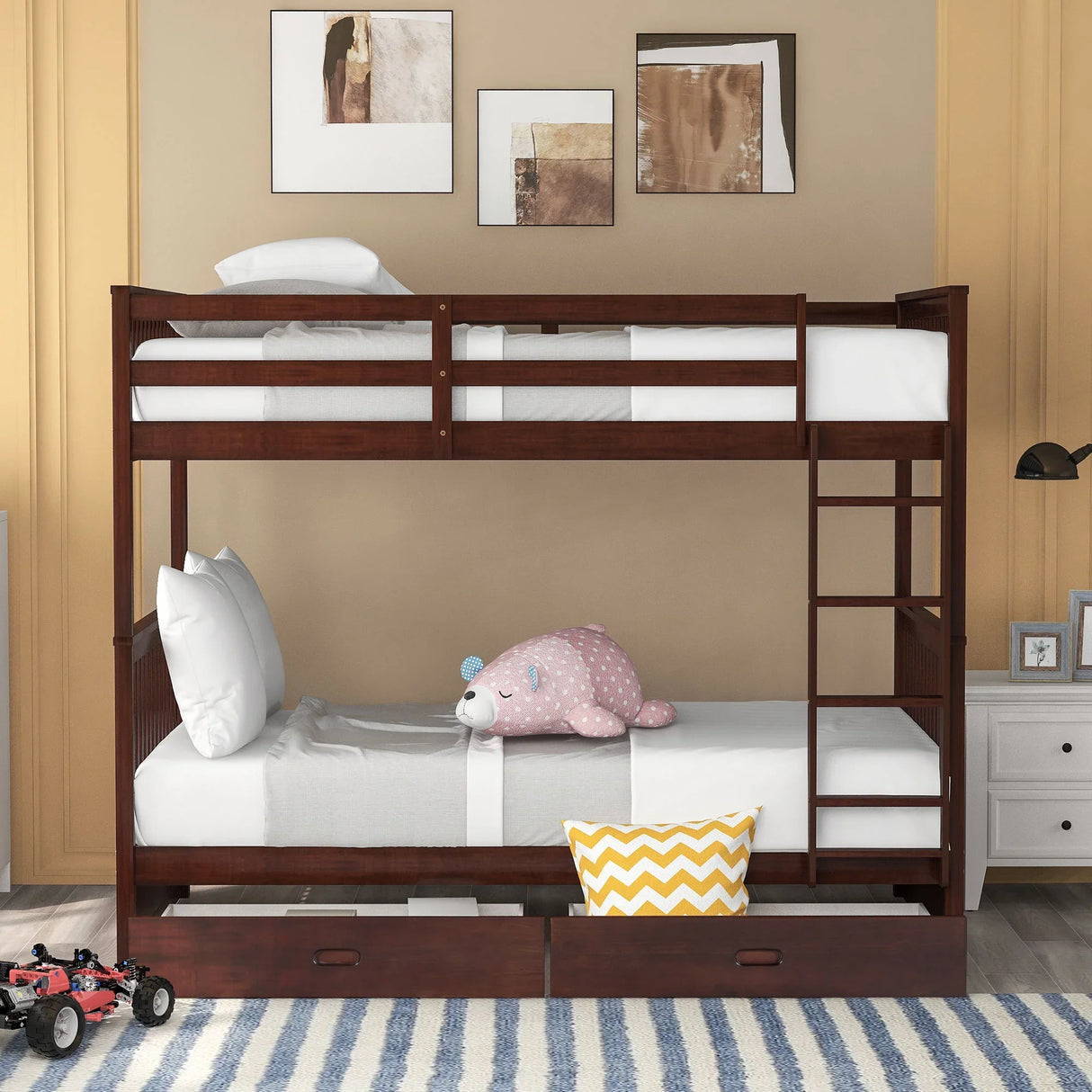 Bunk Bed With Ladders And 2 Storage Drawers - Furniture Home Direct