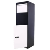 Package Delivery Box, Galvanized Steel Parcel Mailbox With Code Lock & Mounting Hardware, For Outdoor Porch, Curbside - White / Black - Furniture Home Direct