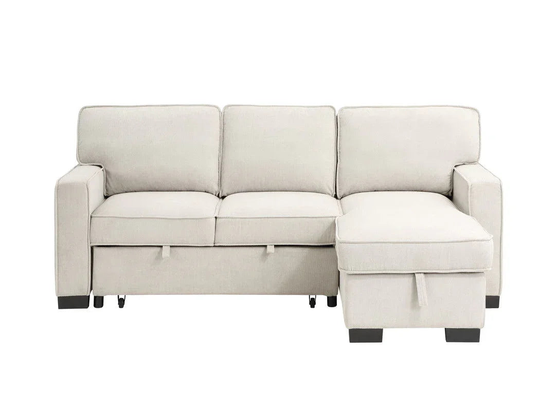 Estelle - Fabric Reversible Sleeper Sectional With Storage Chaise Drop-Down Table 2 Cup Holders And 2 USB Ports - Furniture Home Direct