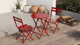 3 Piece Patio Bistro Set Of Foldable Round Table And Chairs - Furniture Home Direct