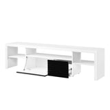 Buck II - High Gloss TV Stand - White / Black - Furniture Home Direct
