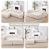 L - Shape Modern Minimalist Modular Sectional Sofa, Upholstered Cloud Couch With Deep Seats - Furniture Home Direct