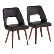 Triad - Mid-Century Modern Upholstered Chair (Set of 2) - Walnut / Black - Furniture Home Direct