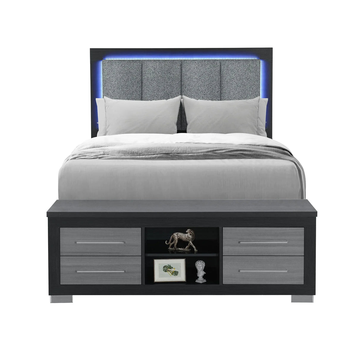 Emilia - Bed With Storage And LED Lighting - Furniture Home Direct