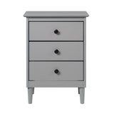 Classic 3 Drawer Solid Wood Nightstand - Furniture Home Direct
