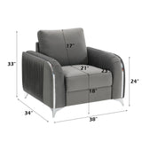 Wenona Gray Velvet 3Pcs Living Room Set (Sofa, Loveseat, Chair) - Furniture Home Direct