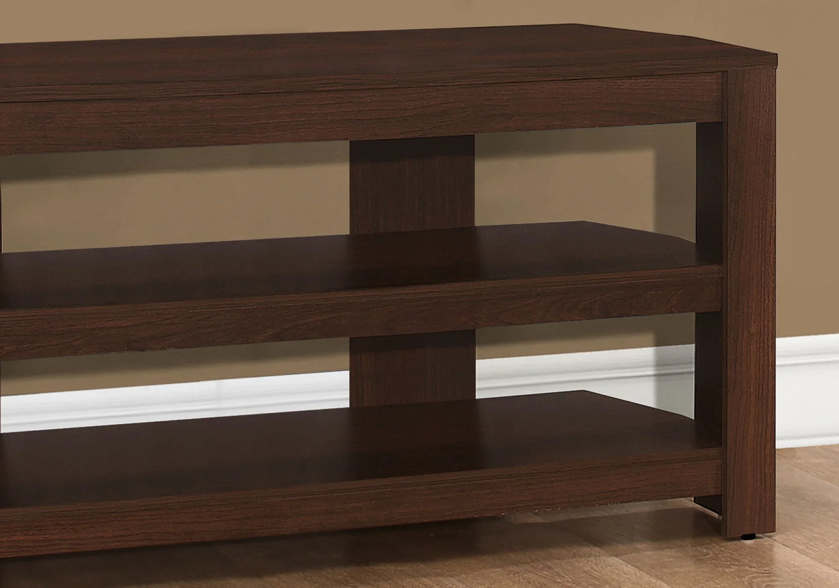 TV Stand, Console, Media Entertainment Center, Storage Shelves, Contemporary & Modern - Cherry - Furniture Home Direct