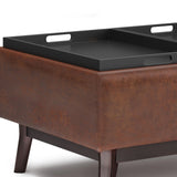 Owen - Tray Top Small Coffee Table Upholstered Storage Ottoman - Furniture Home Direct