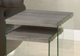 Accent Nesting Table Clear Tempered Glass For Living Room (Set of 2) - Furniture Home Direct