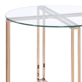 Veises - Clear Glass Top With End Table - Champagne - Furniture Home Direct
