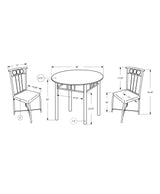 3 Pieces Dining Table Set, Small, Round, Contemporary & Modern - Furniture Home Direct