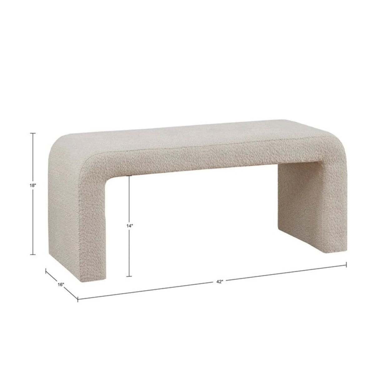 Waterfall Bench - Beige - Furniture Home Direct