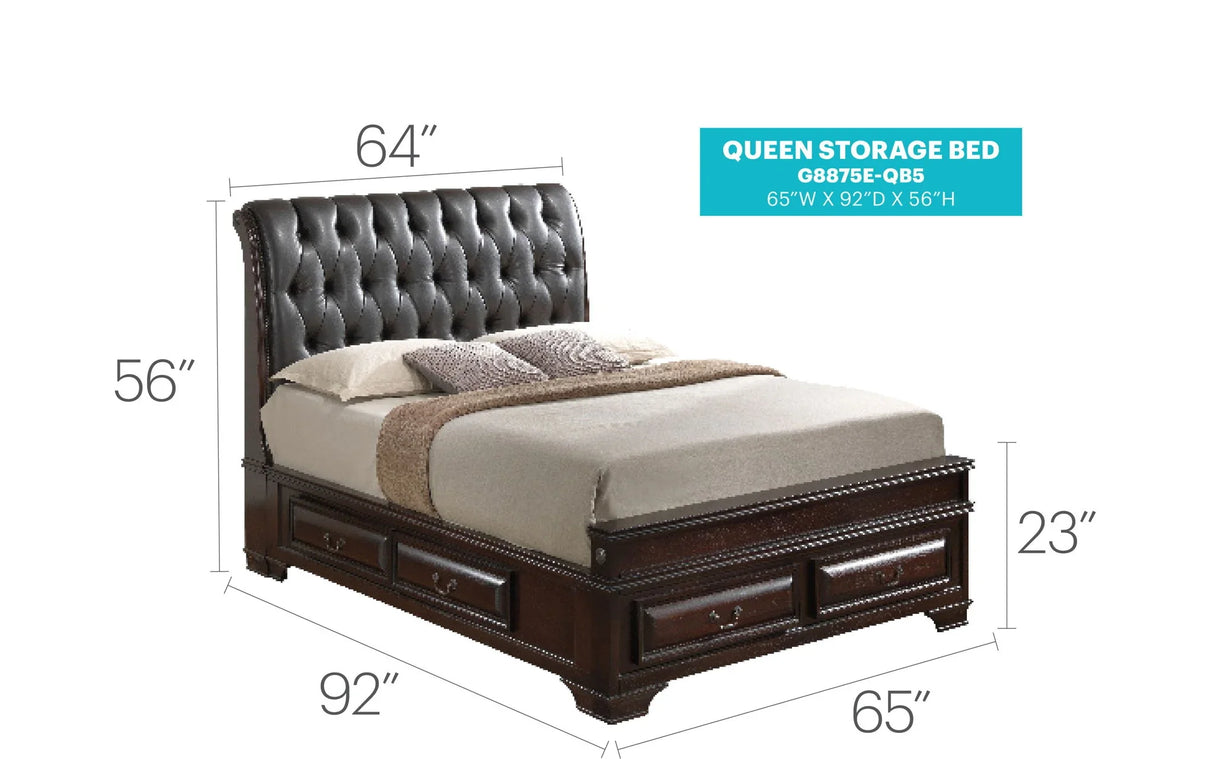 Storage Bed Elegant Transitional - Furniture Home Direct