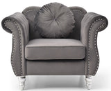 Chic Transitional Flared Arm Chair - Furniture Home Direct