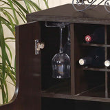 Wine Cabinet With Two Doors Removeable Wine Bottle Rack Metal Wine Glass Racks Four Shelves - Red Cocoa - Furniture Home Direct