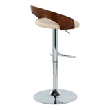 Grotto - Mid Century Modern Adjustable Height Barstool, Swivel With Straight T Footrest (Set of 2) - Furniture Home Direct