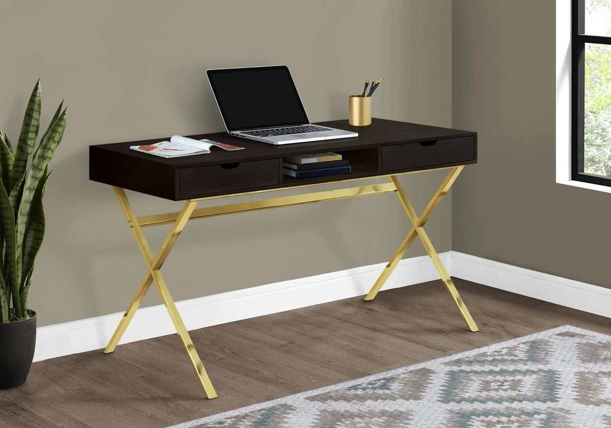 Computer Desk For Home Office, Laptop, Storage Drawers, Contemporary & Modern - Espresso - Furniture Home Direct