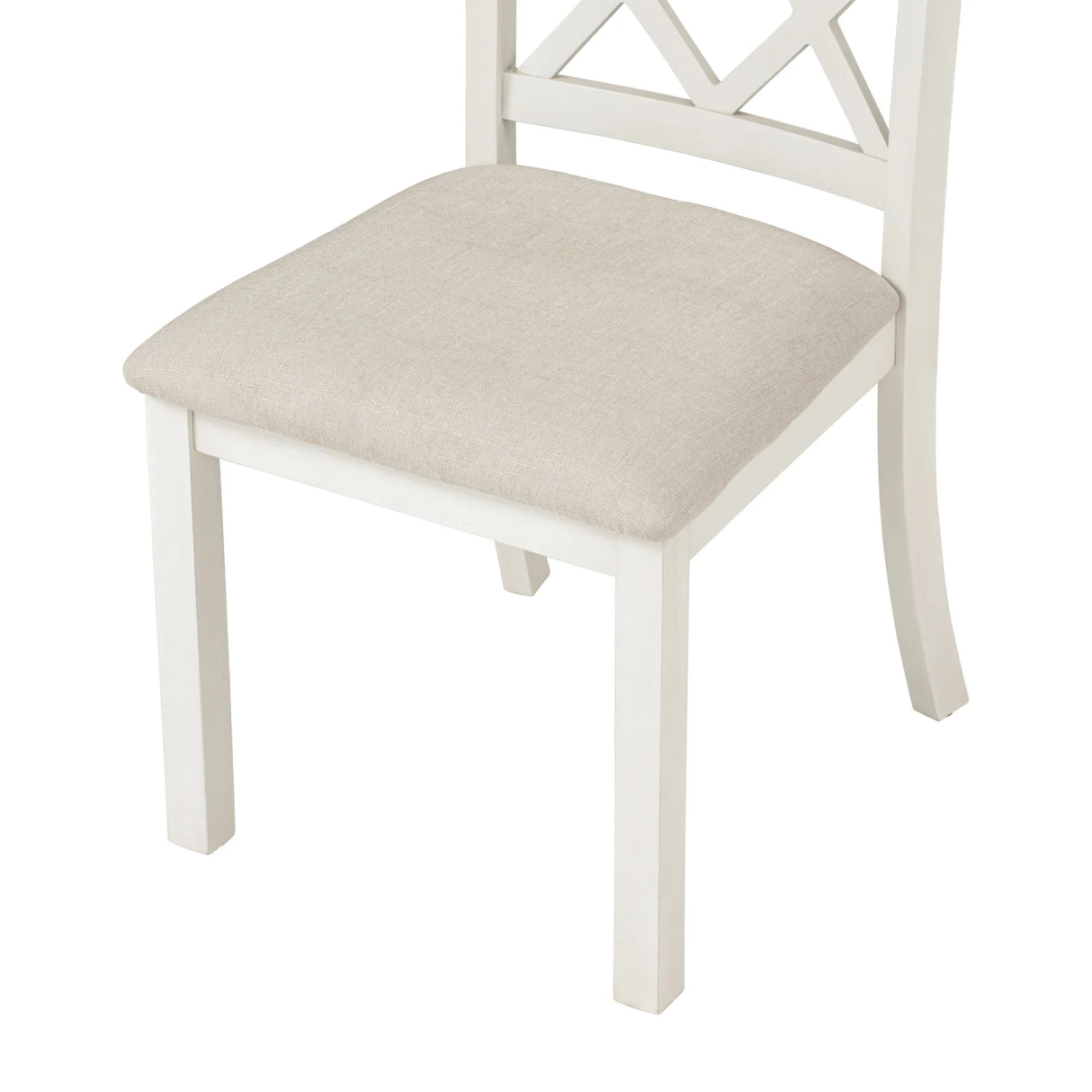Dining Set Round Table With Upholstered Chairs Walnut Beige - Furniture Home Direct